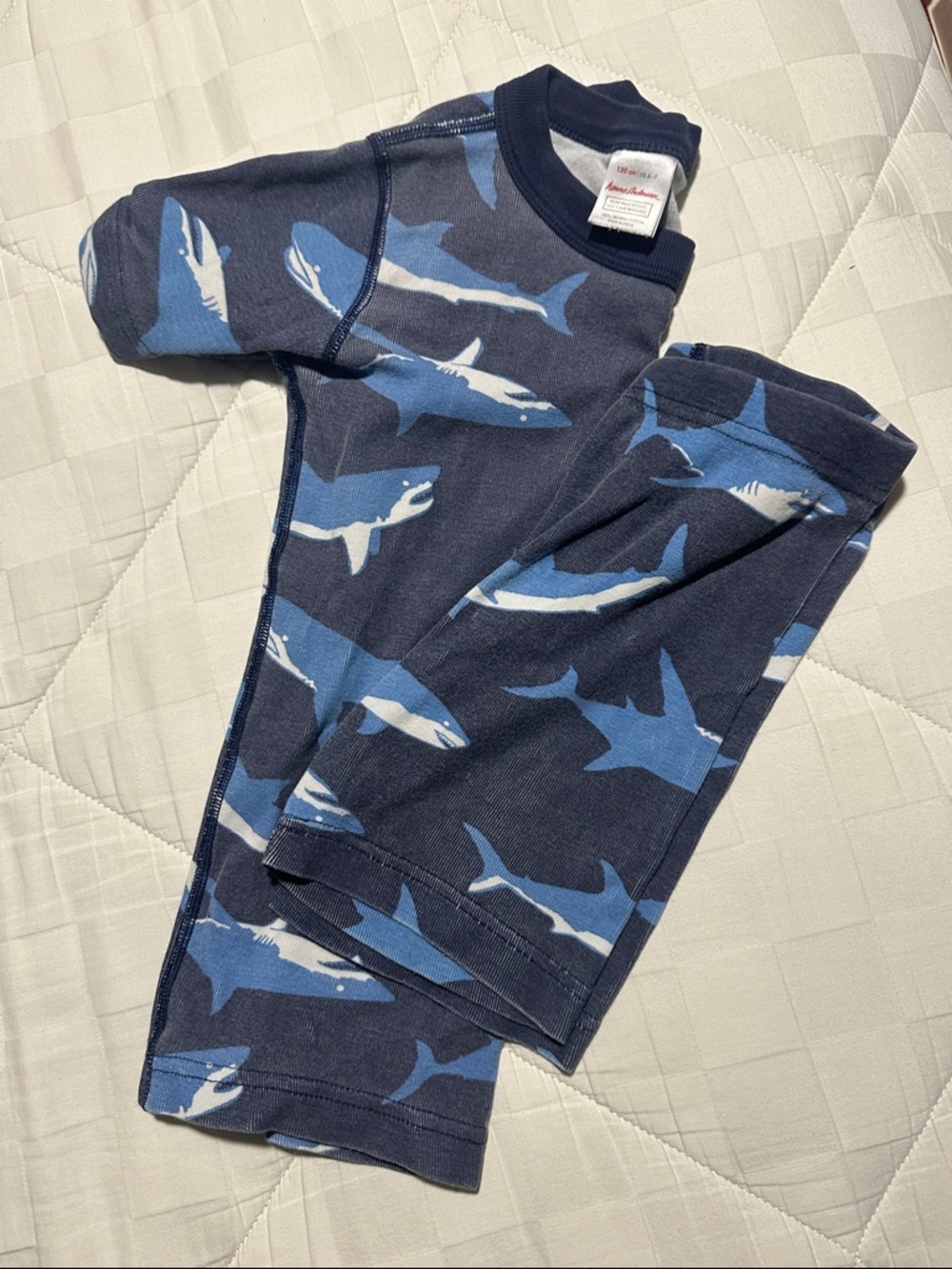 Hanna Anderson Shark Print Kids Pajama Set